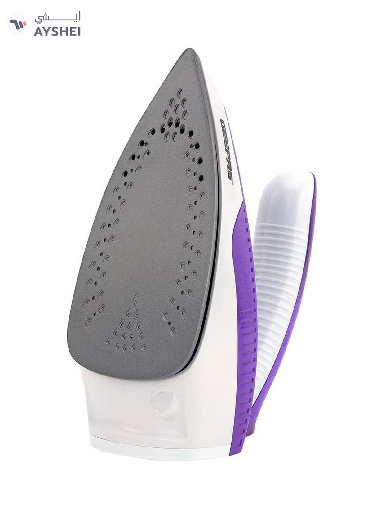 GEEPAS Travel Steam Iron with Foldable Handle - Non-Stick Coating Plate & Adjustable Thermostat Control | Steam Shot, Transparent Water Tank, Durable Material | 2 Years Warranty 1000 W GSI7806 White/Purple-3-3