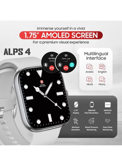 Swiss Military ALPS4 – Advanced Smartwatch with AMOLED Screen, Call Function, Fitness Tracker, Wireless Charging & 7-Day Battery - Gray-1