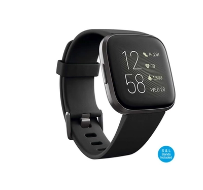 Fitbit Versa 2 (NFC) Smartwatch Black/Carbon Aluminum-0