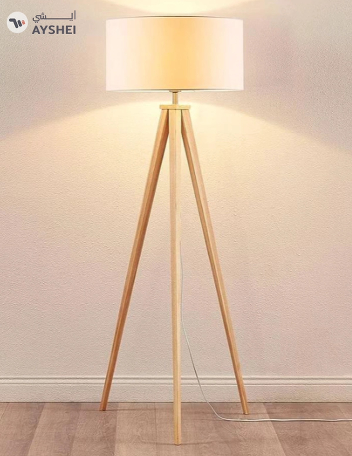 DubaiGallery Nordic Vertical Bedside Floor Lamp Inclined Rod for Living Room & Bedroom With 12W-2-2