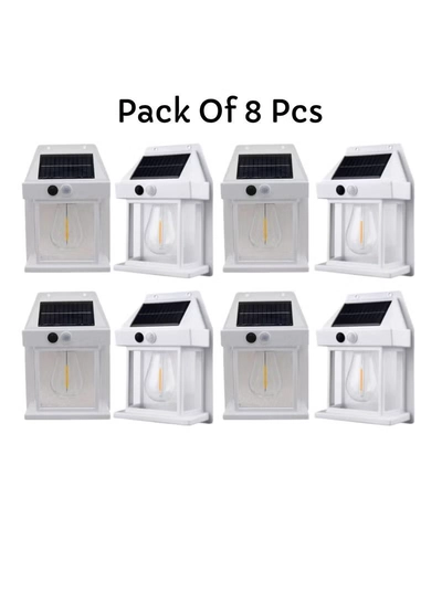 Yuwell Pack Of 8 Pcs Solar Outdoor Light Solar Motion Sensor Security Lights With 3 Lighting Modes Wireless Solar Wall Lights Waterproof Solar Light Bulb Lights For Garden Home And Garage Use White-0