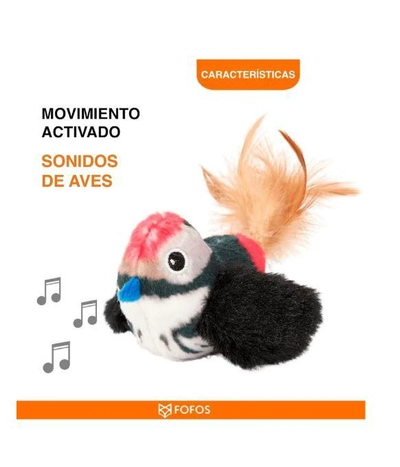 Fofos sound chip black bird with catnip balls cat toy-1