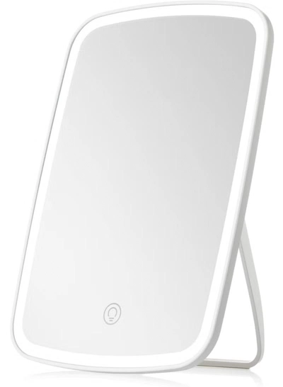 Glowudz makeup mirror with light, with touch screen, USB rechargeable tabletop , led brightness adjustable, white-0