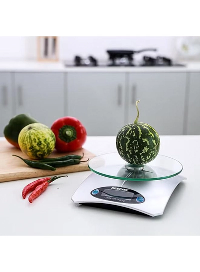 GEEPAS Portable Digital Kitchen Scale 5Kg White-1