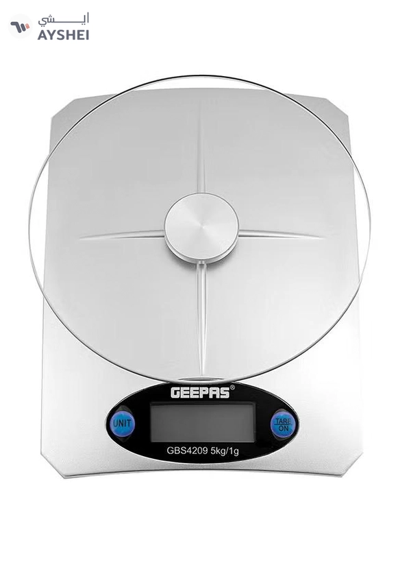 GEEPAS Portable Digital Kitchen Scale 5Kg White