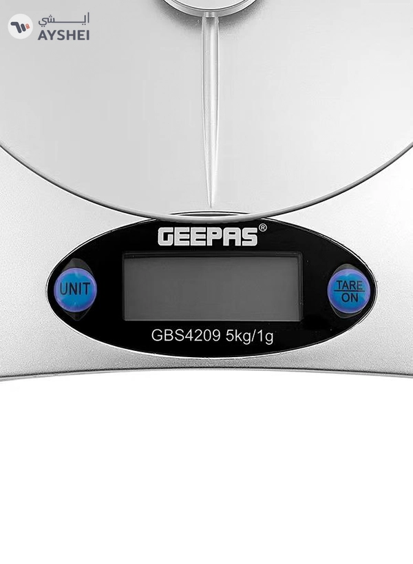 GEEPAS Portable Digital Kitchen Scale 5Kg White
