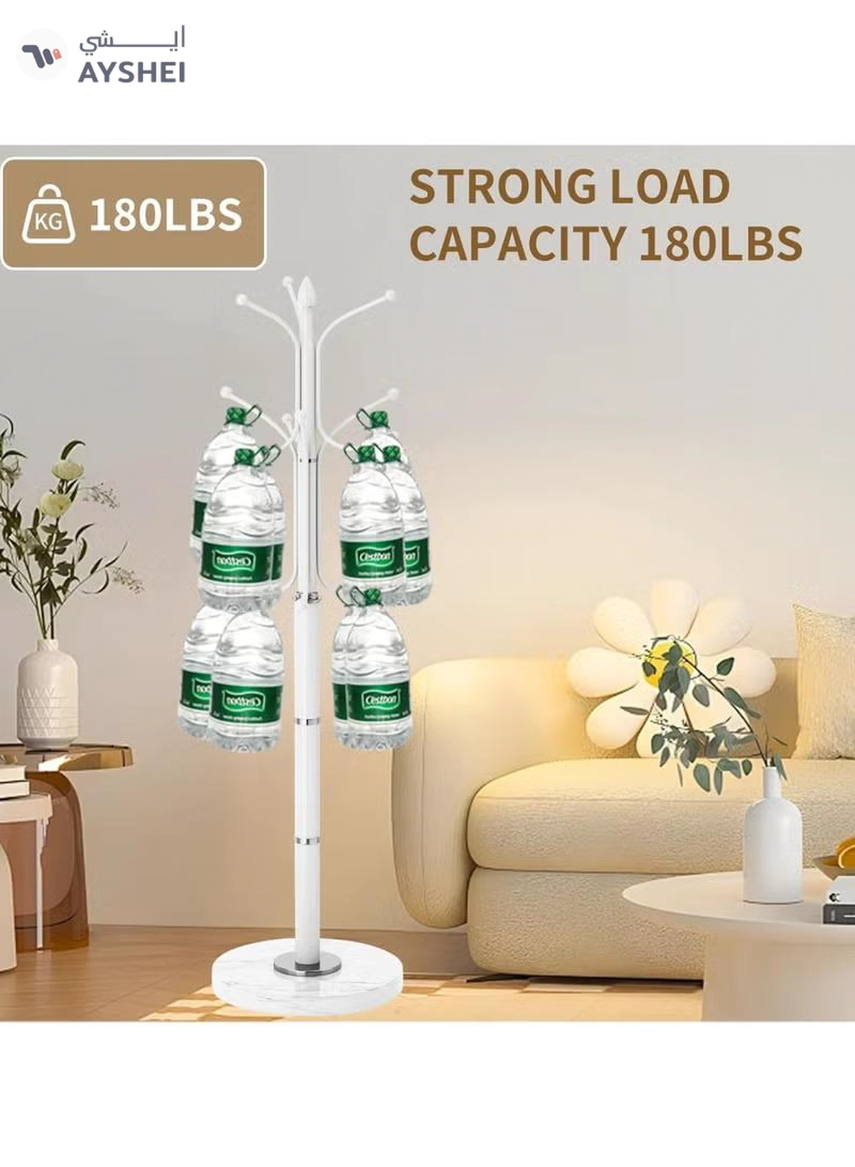DubaiGallery Coat Rack, Coat Rack Freestanding Metal Coat Tree Hanger 12 Hooks Hat Rack for Hanging Bags Scarves Clothes Handbag Umbrella Jacket Hall Bedroom-1-1