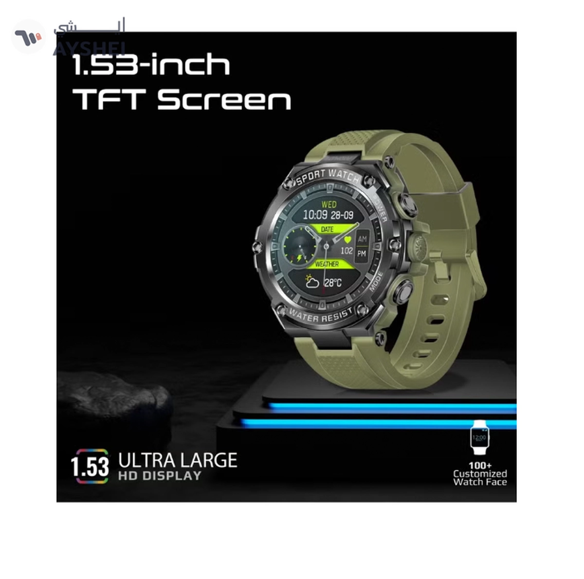 PROMATE Smart Watch, Round-Screen BT 5.1 Fitness Tracker With 1.53 Inch TFT Display, 80 Day Battery-2-2