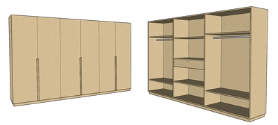CF 6 Door Wardrobe, Custom Made-0
