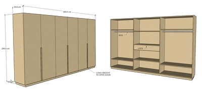 CF 6 Door Wardrobe, Custom Made-1