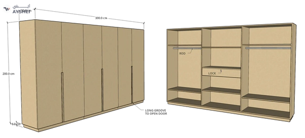 CF 6 Door Wardrobe, Custom Made