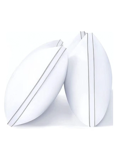 Eworld Set of 2 Premium Down Alternative Filled Bed Pillows in White with Breathable Cover-4