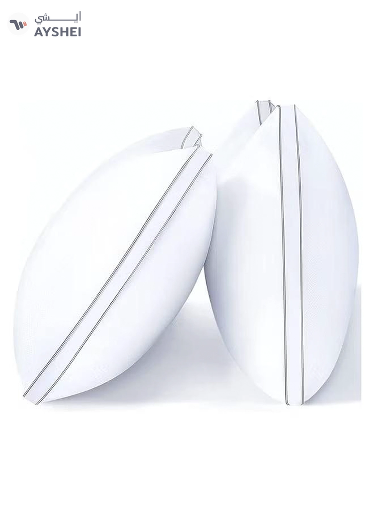 Eworld Set of 2 Premium Down Alternative Filled Bed Pillows in White with Breathable Cover-4-4