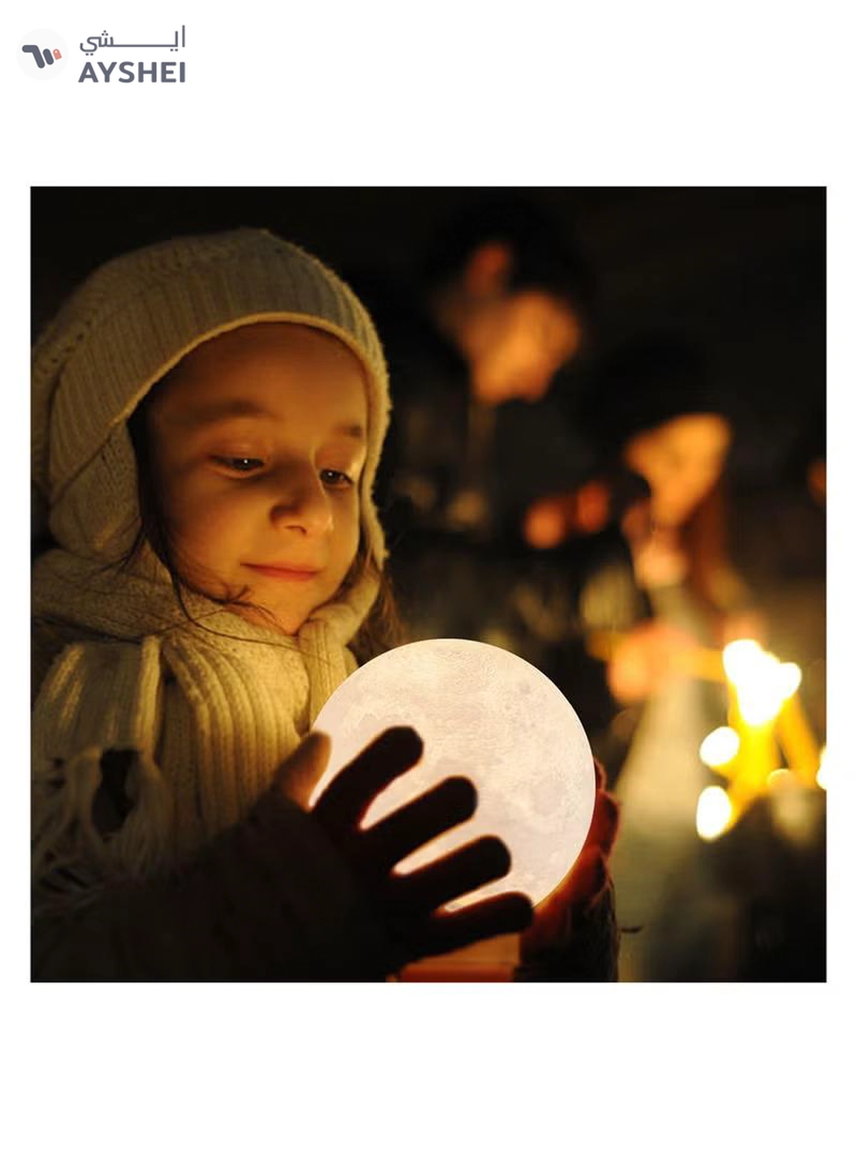 VANDER LIFE 3D Full Moon-Shaped LED Light Lamp White 12cm-4-4