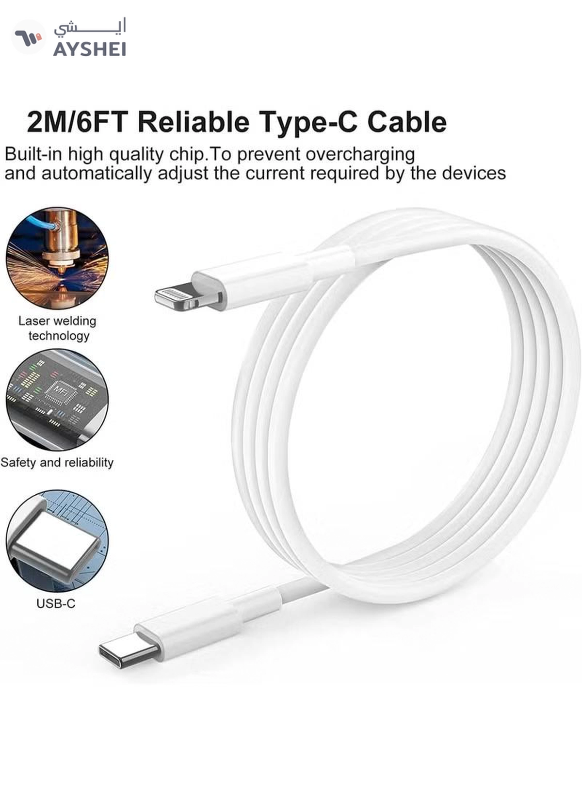 Eworld iPhone 20W Fast Charger with USB-C to Lightning Cable, PD 3.0 Adapter -3-3