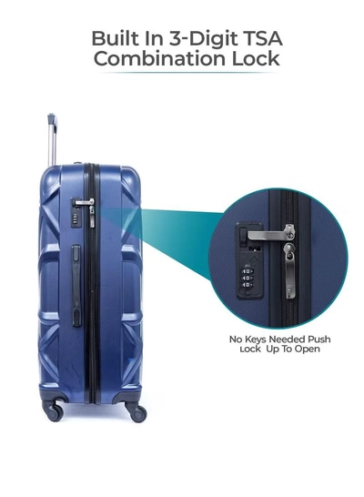 PARAJOHN Matrix Cabin Size 20-Inch ABS Lightweight Hardshell Luggage Trolley | carrying10kg 4-Wheel Spinner Suitcase navy-2