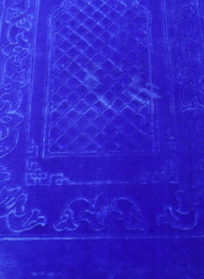 Yuwell Embossed Prayer Mat Anti-Slip Velvet Top Islamic Prayer Mat Sajadah Prayer Rug Salah Mat For Men And Women Eid Gift And Ramadan Gift 70X110CM Blue-1
