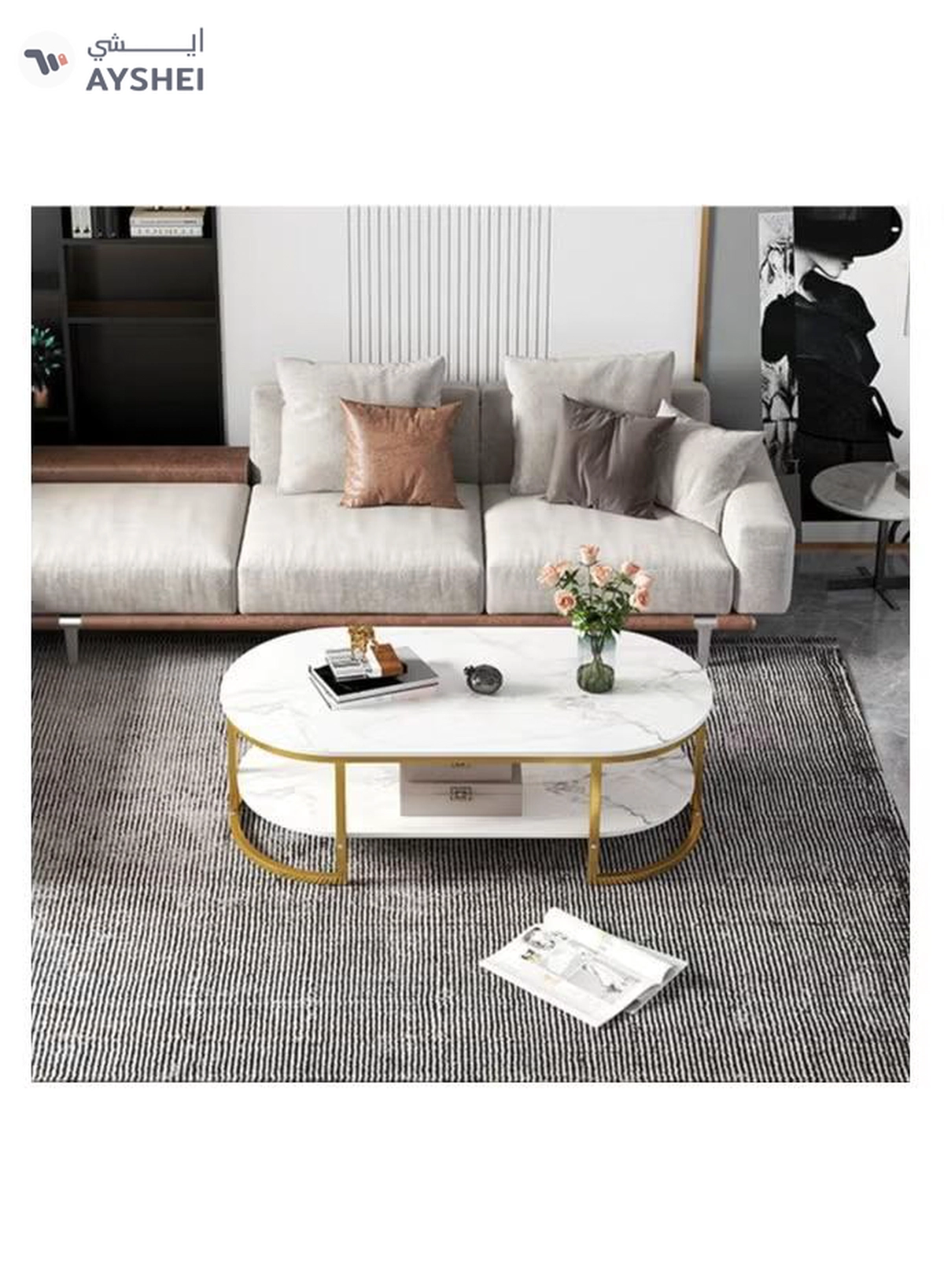 DubaiGallery Rectangle TableLiving Room Table Living Room Table Furniture Bed Office Table TV Coffee Table-1-1