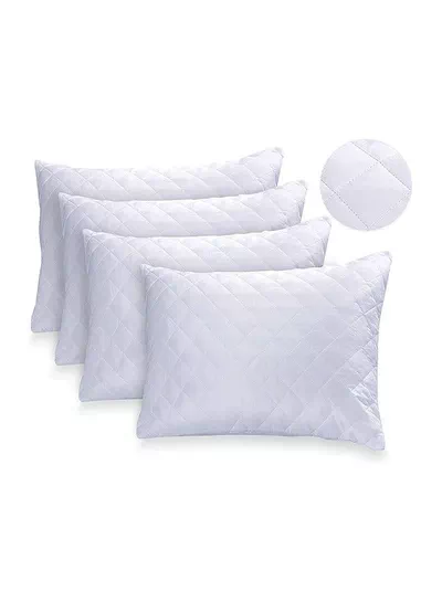 Pack of 4 Pillow Protectors - Quilted Zipped Pillow Covers - Ultra Luxe Zipped Pillow Protectors - Soft And Breathable Microfiber Pillowcase Protectors, Hypoallergenic 50x75cm-5