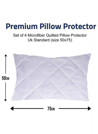 Pack of 4 Pillow Protectors - Quilted Zipped Pillow Covers - Ultra Luxe Zipped Pillow Protectors - Soft And Breathable Microfiber Pillowcase Protectors, Hypoallergenic 50x75cm-6