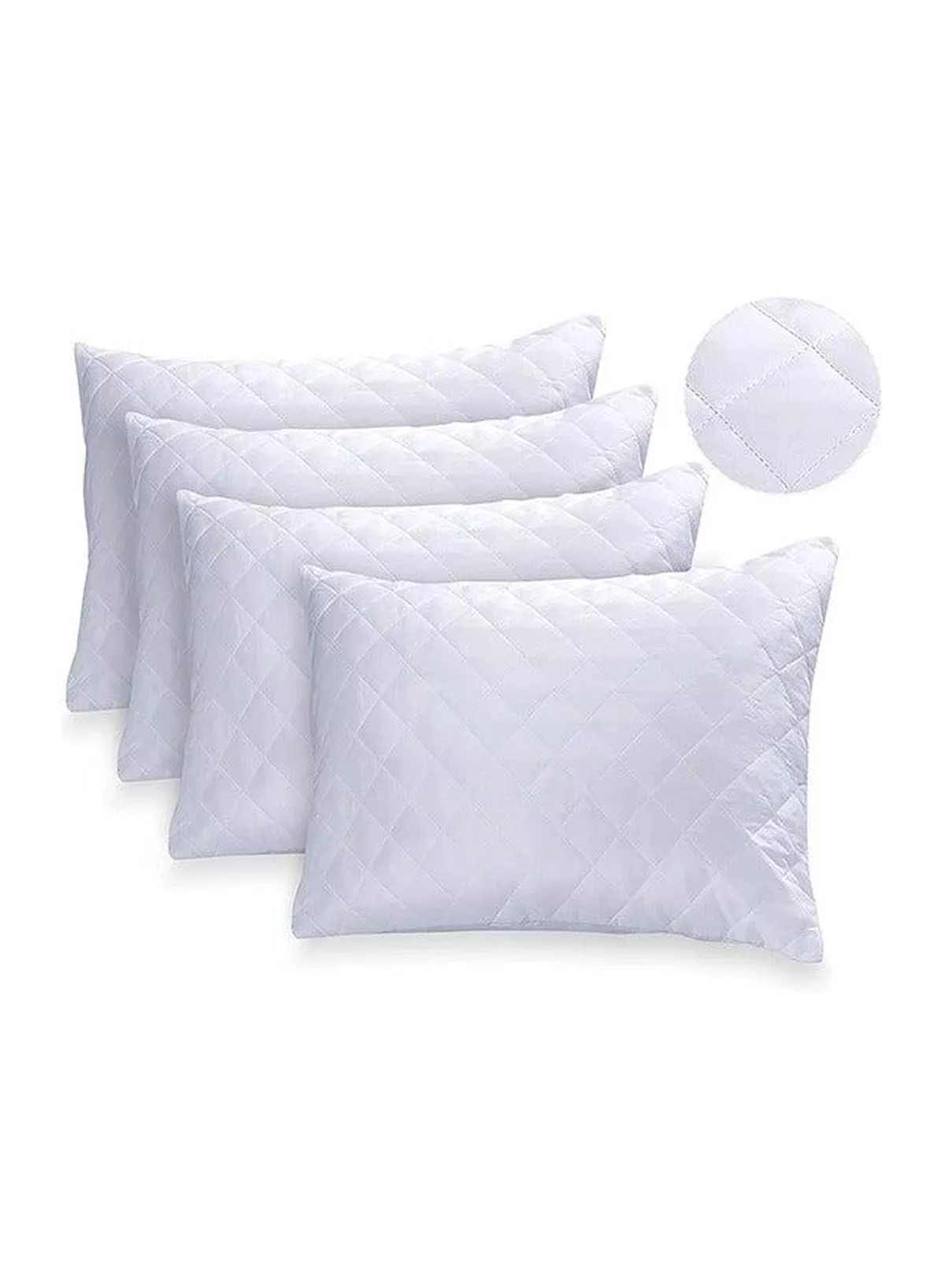 Pack of 4 Pillow Protectors - Quilted Zipped Pillow Covers - Ultra Luxe Zipped Pillow Protectors - Soft And Breathable Microfiber Pillowcase Protectors, Hypoallergenic 50x75cm-5-5