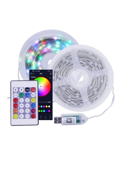 Yuwell 10M USB Led Light Smart Bluetooth RGB Light With APP Control Timer Setting Music Mode Led Light Strip For Decoration Bedroom PC And Cabinet 32.80FT Waterproof 100 LED Light Ramadan Decoration Light-2