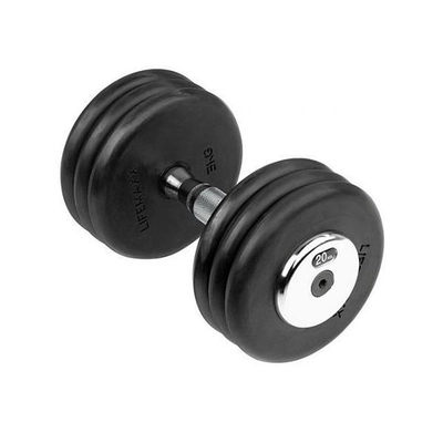 TA SPORTS Rubber Coated Disc Dumbbell 30Kg Chromed Handle Sdh30-0