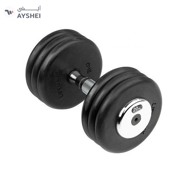 TA SPORTS Rubber Coated Disc Dumbbell 30Kg Chromed Handle Sdh30