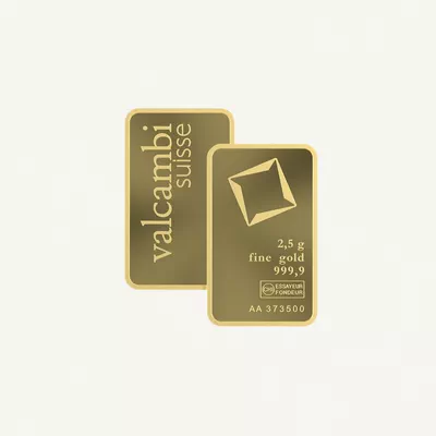Valcambi Suisse 2.5g 24K (999.9) Pure Minted Gold Bar-2