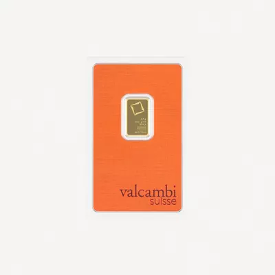 Valcambi Suisse 2.5g 24K (999.9) Pure Minted Gold Bar-0