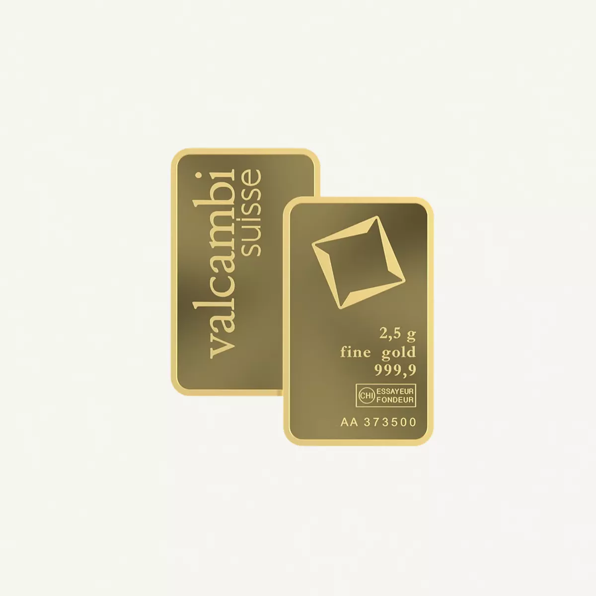 Valcambi Suisse 2.5g 24K (999.9) Pure Minted Gold Bar-2-2