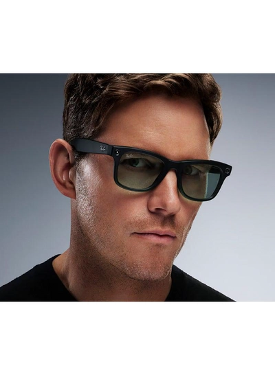 Meta Ray-Ban - Wayfarer Smart Glasses With Meta Ai, Audio, Photo, Video Compatibility - Clear/Graphite Green Transitions Lenses - Matte Black-5