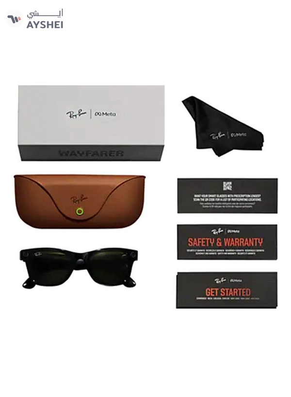 Meta Ray-Ban - Wayfarer Smart Glasses With Meta Ai, Audio, Photo, Video Compatibility - Clear/Graphite Green Transitions Lenses - Matte Black