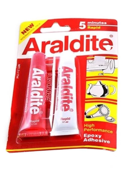Araldite 2-Tube Epoxy Adhesive Red 17mm Red 17mm-0