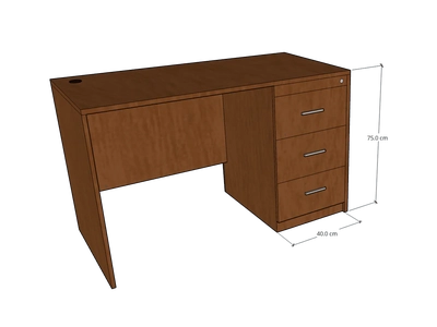Desk with 3 drawers, Custom Made-0