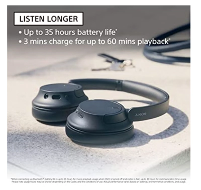 Sony WH-CH720 Noise Cancelling Wireless Headphones Bluetooth Over The Ear With Mic For Phone Call Black Black-7
