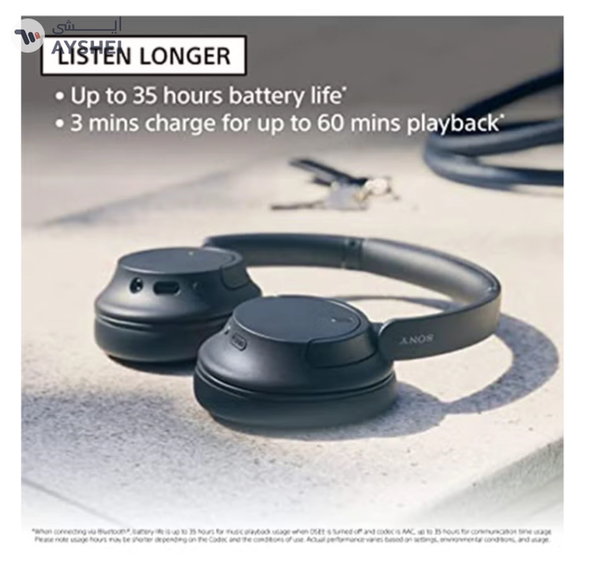 Sony WH-CH720 Noise Cancelling Wireless Headphones Bluetooth Over The Ear With Mic For Phone Call Black Black-7-7