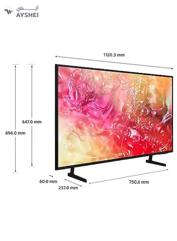 Smart TV, Crystal UHD, DU7000, 50 Inch, 2024, PurColor, 4K Upscaling, Tizen OS, Q-Symphony (UAE Version) UA50DU7000 Black