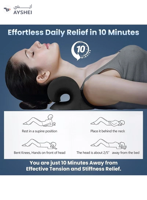 Eworld Cervical Traction Neck Support Stretcher, Pain Relief & Posture Corrector for Neck, Back