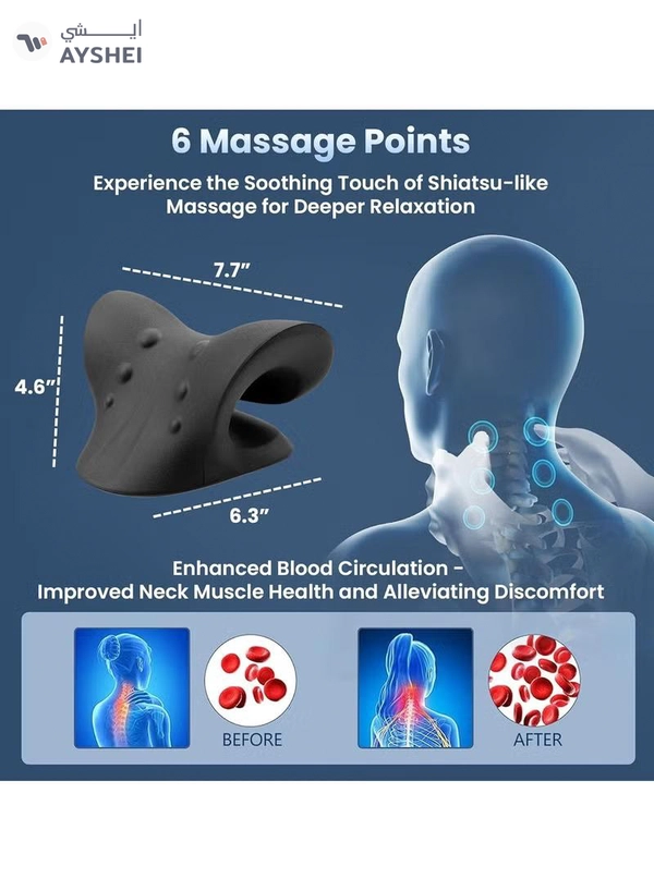 Eworld Cervical Traction Neck Support Stretcher, Pain Relief & Posture Corrector for Neck, Back