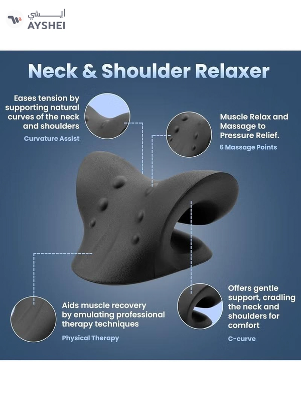 Eworld Cervical Traction Neck Support Stretcher, Pain Relief & Posture Corrector for Neck, Back