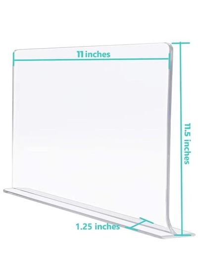 Eworld Pack of 6 Clear Acrylic Shelf Dividers for Efficient Closet Organization-2