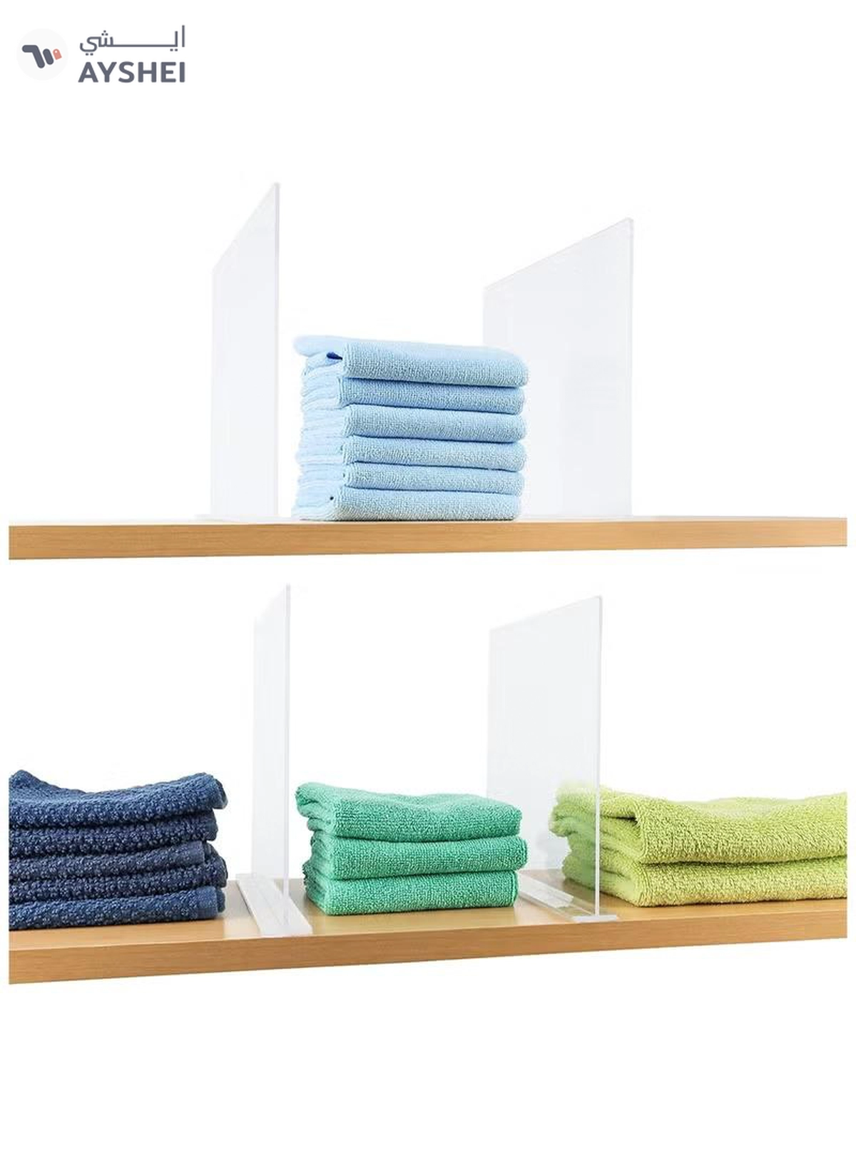 Eworld Pack of 6 Clear Acrylic Shelf Dividers for Efficient Closet Organization-1-1
