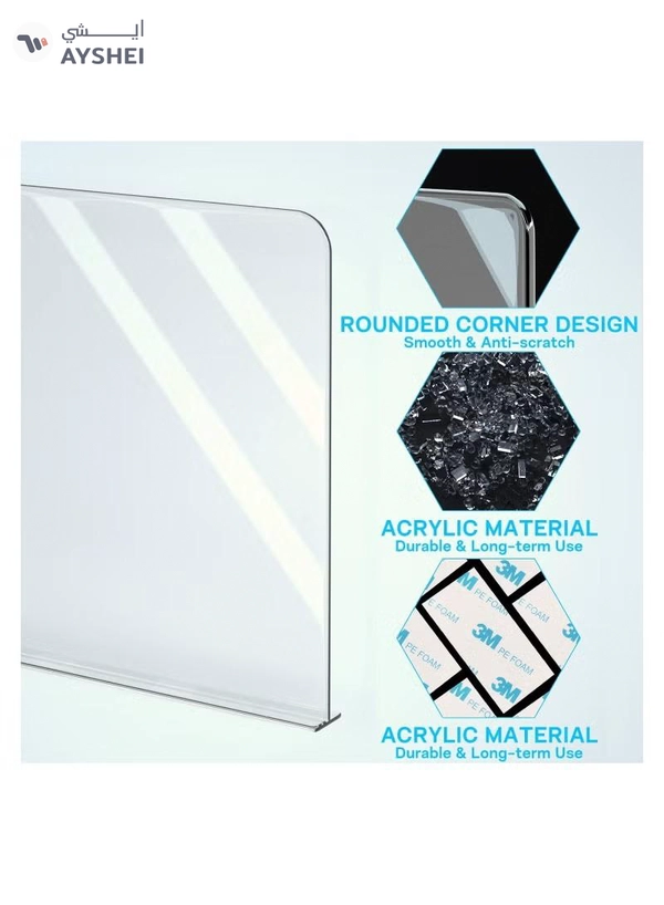 Eworld Pack of 6 Clear Acrylic Shelf Dividers for Efficient Closet Organization