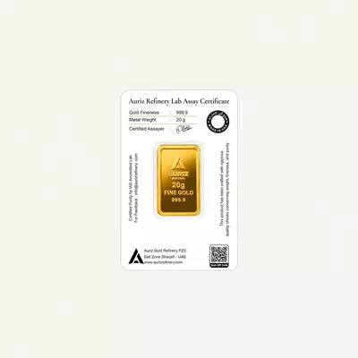 Auriz Minting 20gm 24K Gold Bar - Variable design-4
