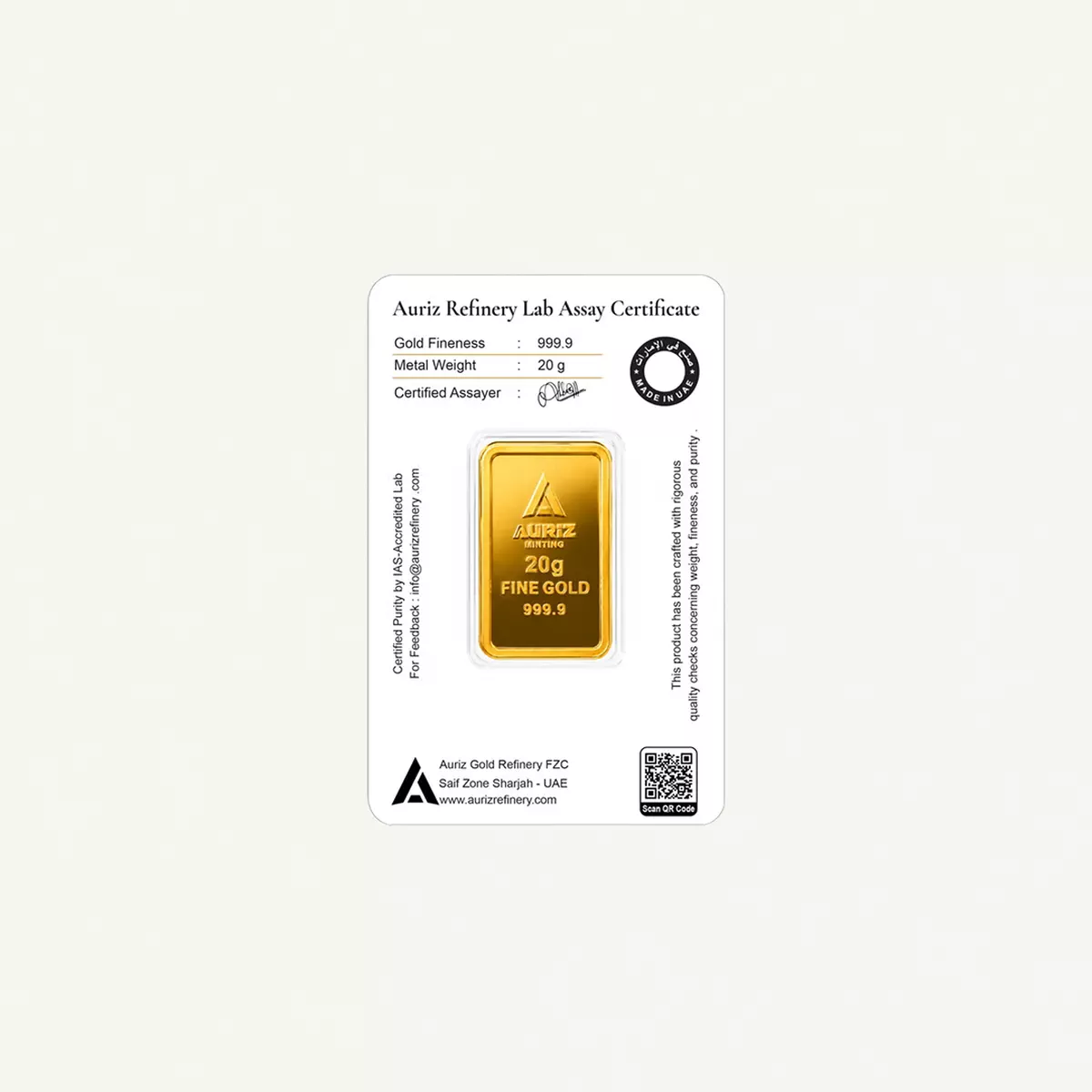 Auriz Minting 20gm 24K Gold Bar - Variable design-4-4