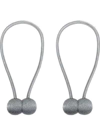 AIWANTO 2-Pieces Curtain Tiebacks Magnetic Holder Silver-0