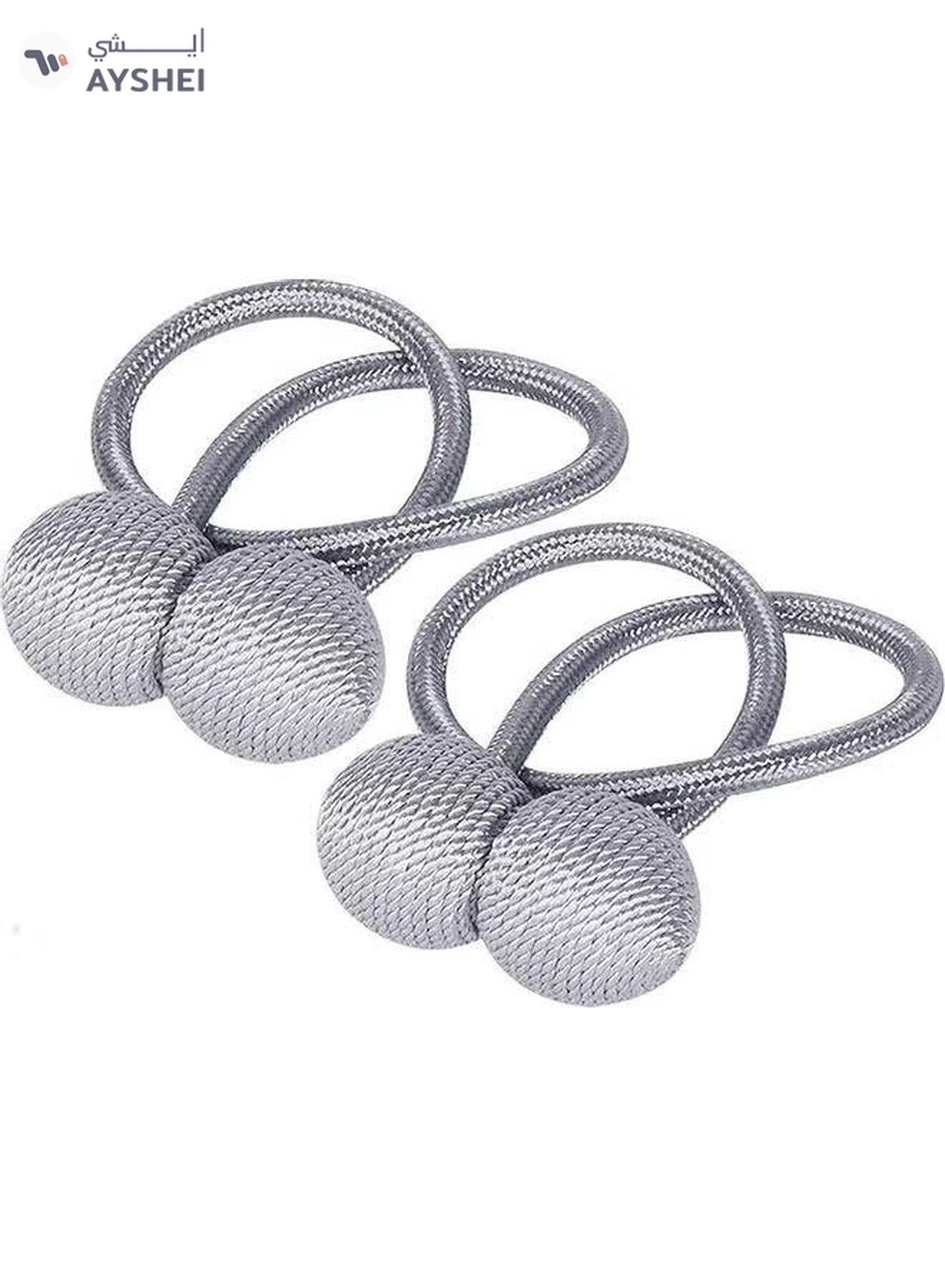 AIWANTO 2-Pieces Curtain Tiebacks Magnetic Holder Silver-1-1