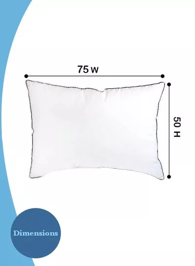 Set of 2 Premium Down Alternative Filled Bed Pillows in White with Breathable Cover, Double Piping, and Plush Bounce-Back Design-1