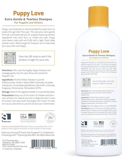  Veterinary Formula Synergy Labs Veterinary Formula Solutions Puppy Love Extra Gentle & Tearless Shampoo 17oz - 503ml-2